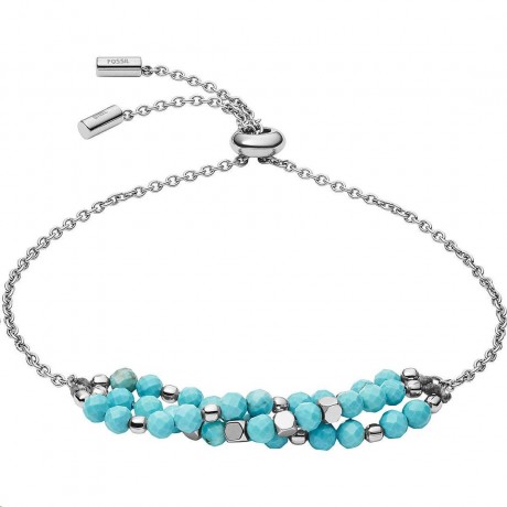 FOSSIL Bracelet perle Hématite bleues Acier JF03526040