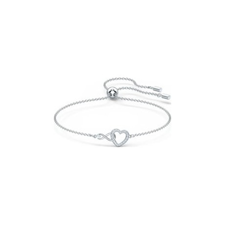 SWAROVSKI Bracelet Infinity Heart Métal argenté Cristaux blancs 5524421