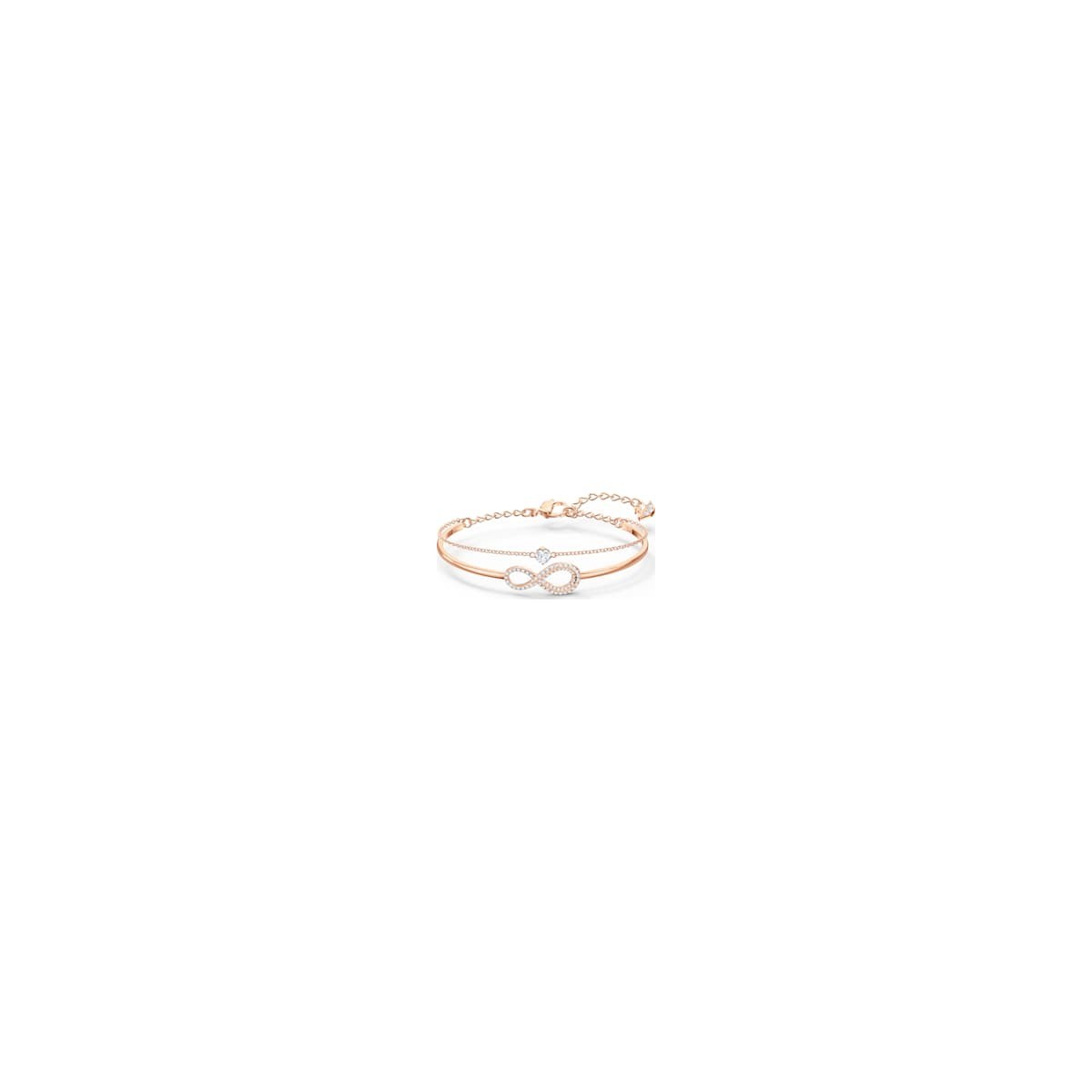 SWAROVSKI Bracelet jonc Infinity Métal doré rose Cristaux blancs 5518871