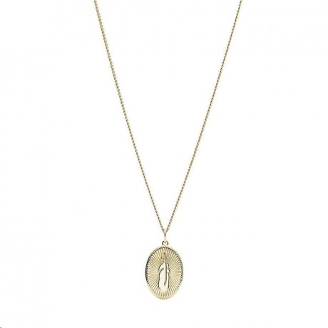 FOSSIL Collier Plume Acier doré JF03246710