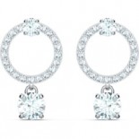 SWAROVSKI Boucles d'oreilles Attract Cercle Métal argenté Cristaux blancs 5563278