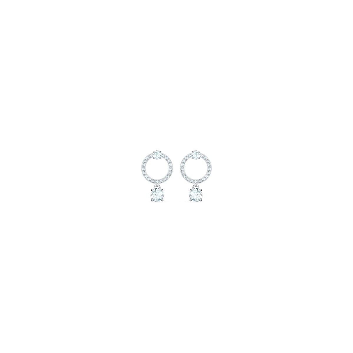 SWAROVSKI Boucles d'oreilles Attract Cercle Métal argenté Cristaux blancs 5563278