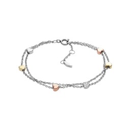 Bracelet chaîne coeur Acier tricolore