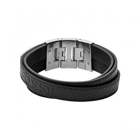 FOSSIL Bracelet double Cuir noir JF03189040