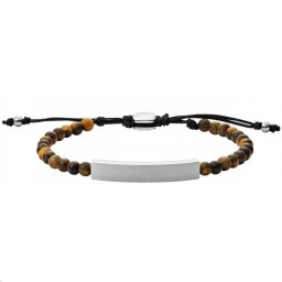 Bracelet perle Oeil-de-tigre Acier