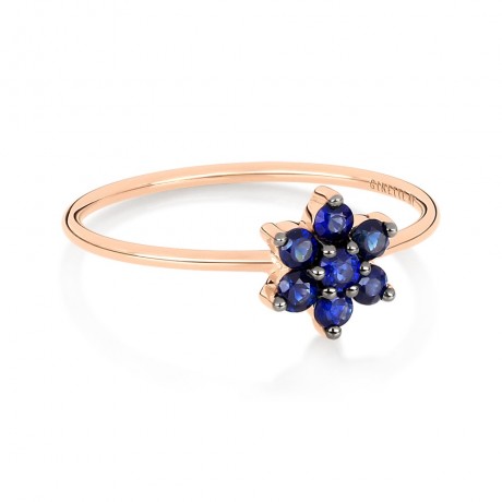 GINETTE NY Bague Star Or rose Saphirs RSS