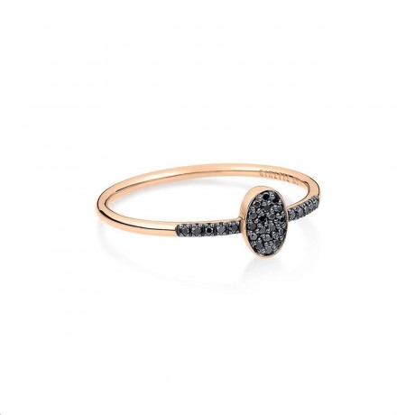 GINETTE NY Bague Sequin Or rose Diamants RSQ5DN