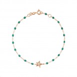 GIGI CLOZEAU Bracelet Pirate Etoile Diamant Or rose Résine turquoise B3ET006R3417DI