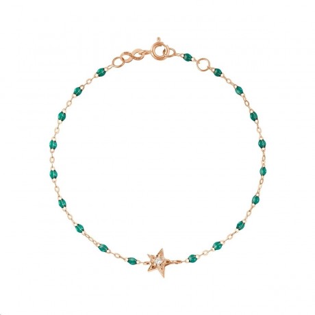 GIGI CLOZEAU Bracelet Pirate Etoile Diamant Or rose Résine turquoise B3ET006R3417DI