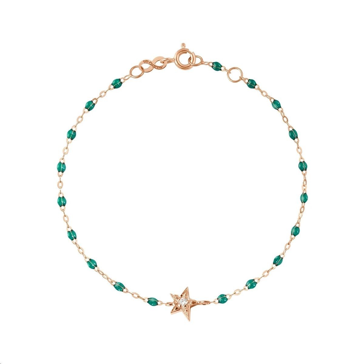 GIGI CLOZEAU Bracelet Pirate Etoile Diamant Or rose Résine turquoise B3ET006R3417DI