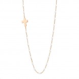 GIGI CLOZEAU Collier Croix Or rose Résine blanche B1CO002R01
