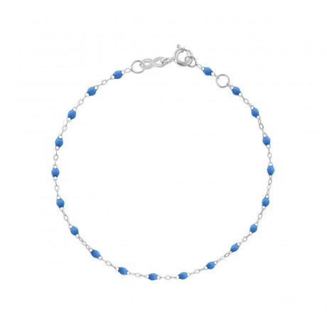 GIGI CLOZEAU Bracelet Classique Gigi Or blanc Résine bleu fluo B3GI001G04