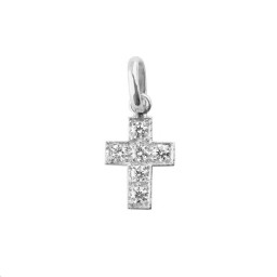 Pendentif Croix Diamants Or blanc