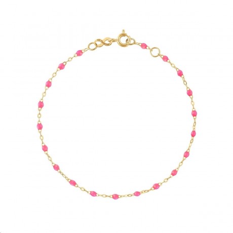 GIGI CLOZEAU Bracelet Classique Gigi Or jaune Résine rose fluo B3GI001J2917