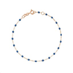 Bracelet Classique Gigi Or rose Résine bleu saphir