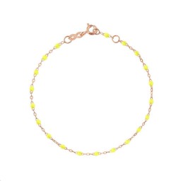 Bracelet Classique Gigi Or rose Perles de résine jaunes