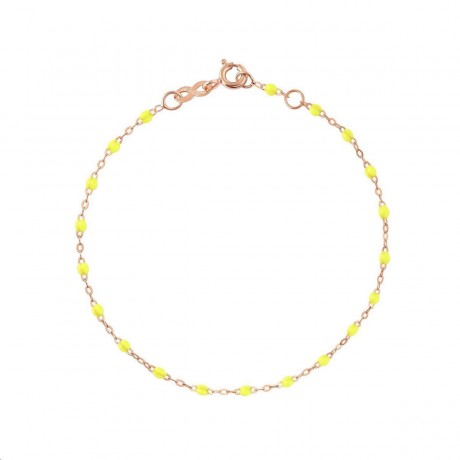 GIGI CLOZEAU Bracelet Classique Gigi Or rose Perles de résine jaunes B3GI001R18