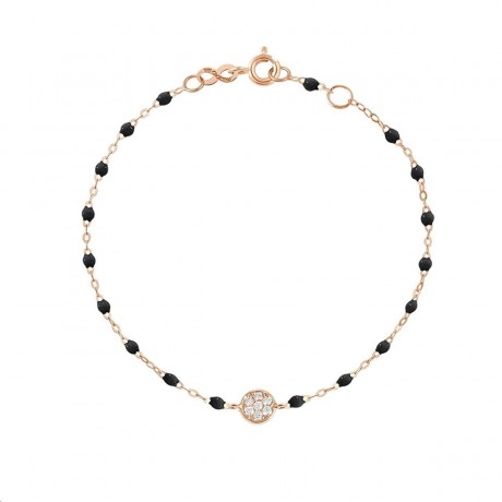 GIGI CLOZEAU Bracelet Puce Diamant Or rose Résine noire B3PU002R2017DI