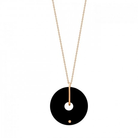 GINETTE NY Collier Mini Donut Or Rose Onyx DONO3
