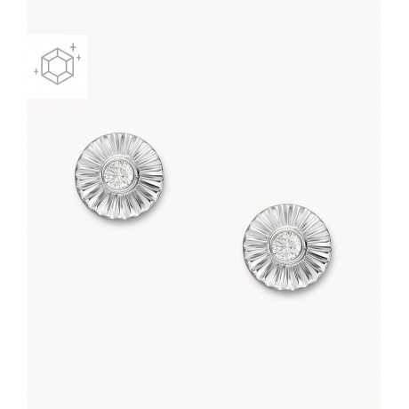 FOSSIL Boucles d'oreilles circulaires texturés Argent JFS00617040