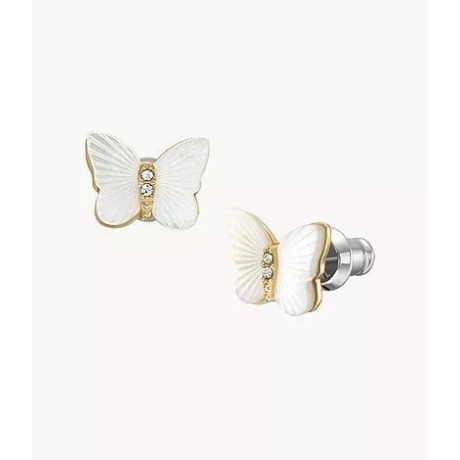 FOSSIL Boucles d'oreilles Radiant Wings Acier doré Nacre JF04422710