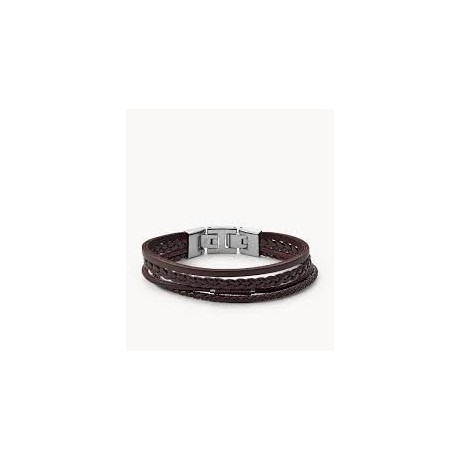 FOSSIL Bracelet Cuir Acier JF03323040