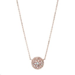 Pendentif nacré Acier doré rose