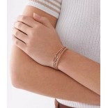 FOSSIL Bracelet All Stacked Up Acier rosé cuir brun JF04472791