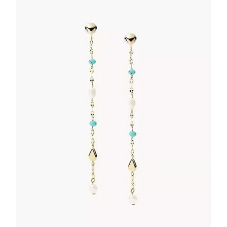 FOSSIL Boucles d'oreilles Tranquil Summer Acier doré Perles de verre JF03731710
