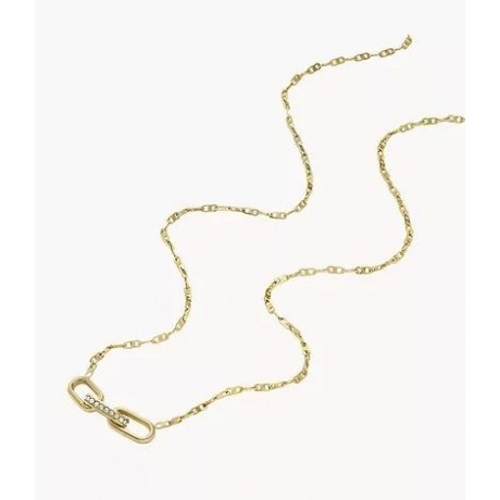 FOSSIL Collier Heritage D-Link Acier doré JF04523710