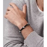 FOSSIL Bracelet Harlow Linear Texture Acier nylon noir JF04567040