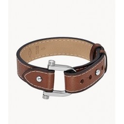 Bracelet Heritage D-Link Acier cuir brun