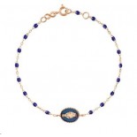 GIGI CLOZEAU Bracelet Madone Or rose Résine bleu de prusse B3VI004R07