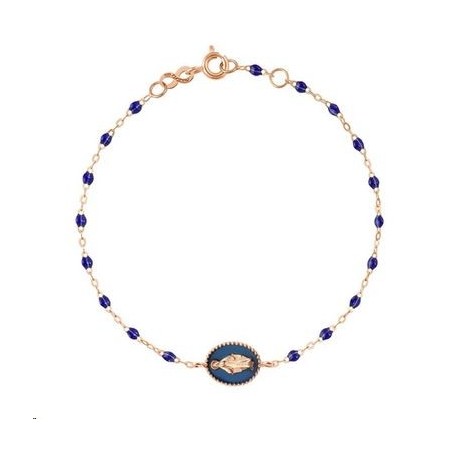 GIGI CLOZEAU Bracelet Madone Or rose Résine bleu de prusse B3VI004R07