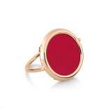 GINETTE NY Bague Disc Or rose Corail RMAD