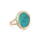 GINETTE NY Bague Disc Or rose Turquoise RFSD