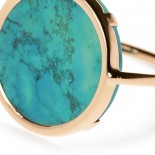 GINETTE NY Bague Disc Or rose Turquoise RFSD