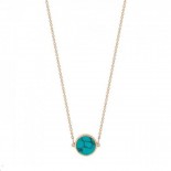 GINETTE NY Collier Mini Ever Disc Or rose Turquoise EVET3