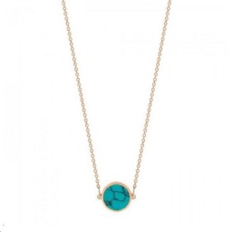 Collier Mini Ever Disc Or rose Turquoise