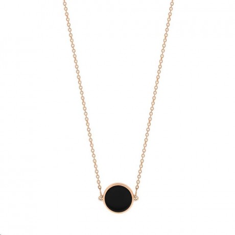 GINETTE NY Collier Mini Ever Disc Or rose Onyx EVEO3
