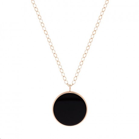 GINETTE NY Collier Ever Disc Or rose Onyx EVEO1