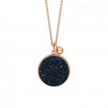 GINETTE NY Collier Ever Disc Or rose Pierre sable bleue EVEB