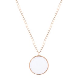 Collier Jumbo Or rose Agate Blanche
