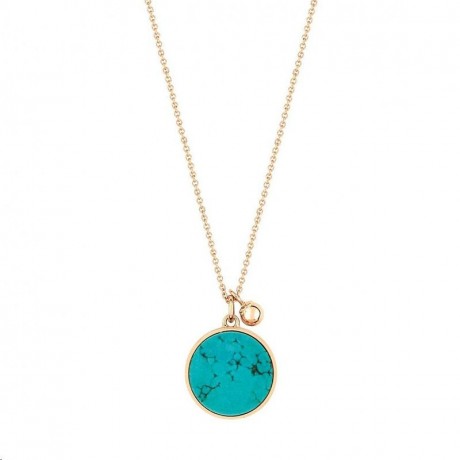 GINETTE NY Collier Ever Disc Or rose Turquoise EVT