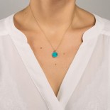 GINETTE NY Collier Ever Disc Or rose Turquoise EVT