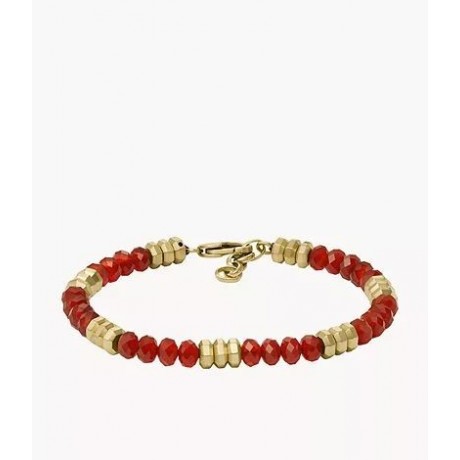 FOSSIL Bracelet All Stacked Up Acier doré Agate rouge JF04606710