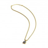Collier Meraki Gold Blue Lapis Lazuli Titane