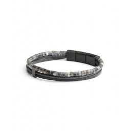 Bracelet Triplux Grey Larvikite 2 mm