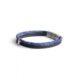 Bracelet Triplux Blue Lapis Lazuli 2 mm