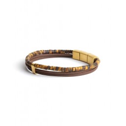 Bracelet Triplux Brown Oeil de Tigre 2 mm